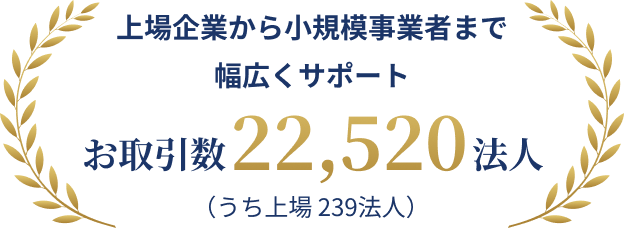 上場企業から小規模事業者まで幅広くサポート