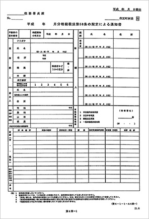 相続税法第58条の規定による通知書