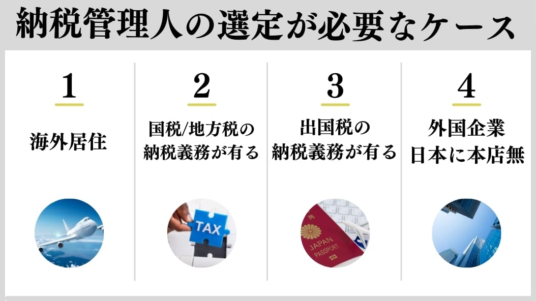 納税管理人の選定が必要になる4つのケース